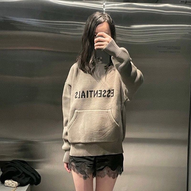 【日本未発売】フィアオブゴッド 偽物 エッセンシャルズ ニットフーデッドジャンパー fit99438